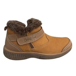 Orthofeet Women's 8.5 B Medium Tan Suede Fur Lined Winter Boots